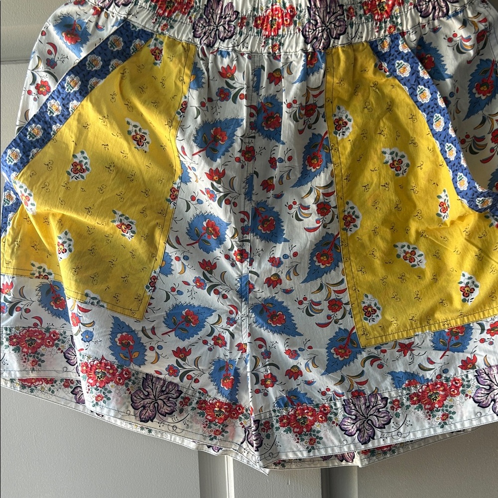 Vanessa Bruno Yellow, Blue & Red Floral Patchwork Shorts